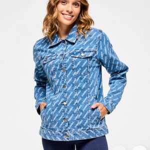 NWOT Zumba Blue Jean Long Denim Jacket Unisex Sz S